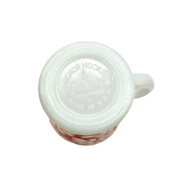 Anchor Hocking Fire King Retro Red Floral Cup x 1 - Picture 3 of 4